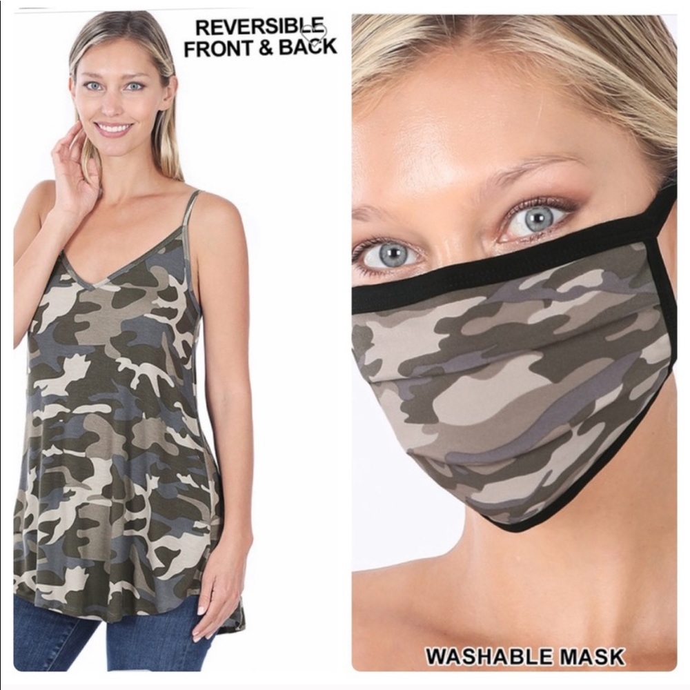 💥 Camo Tank with Matching Face Mask